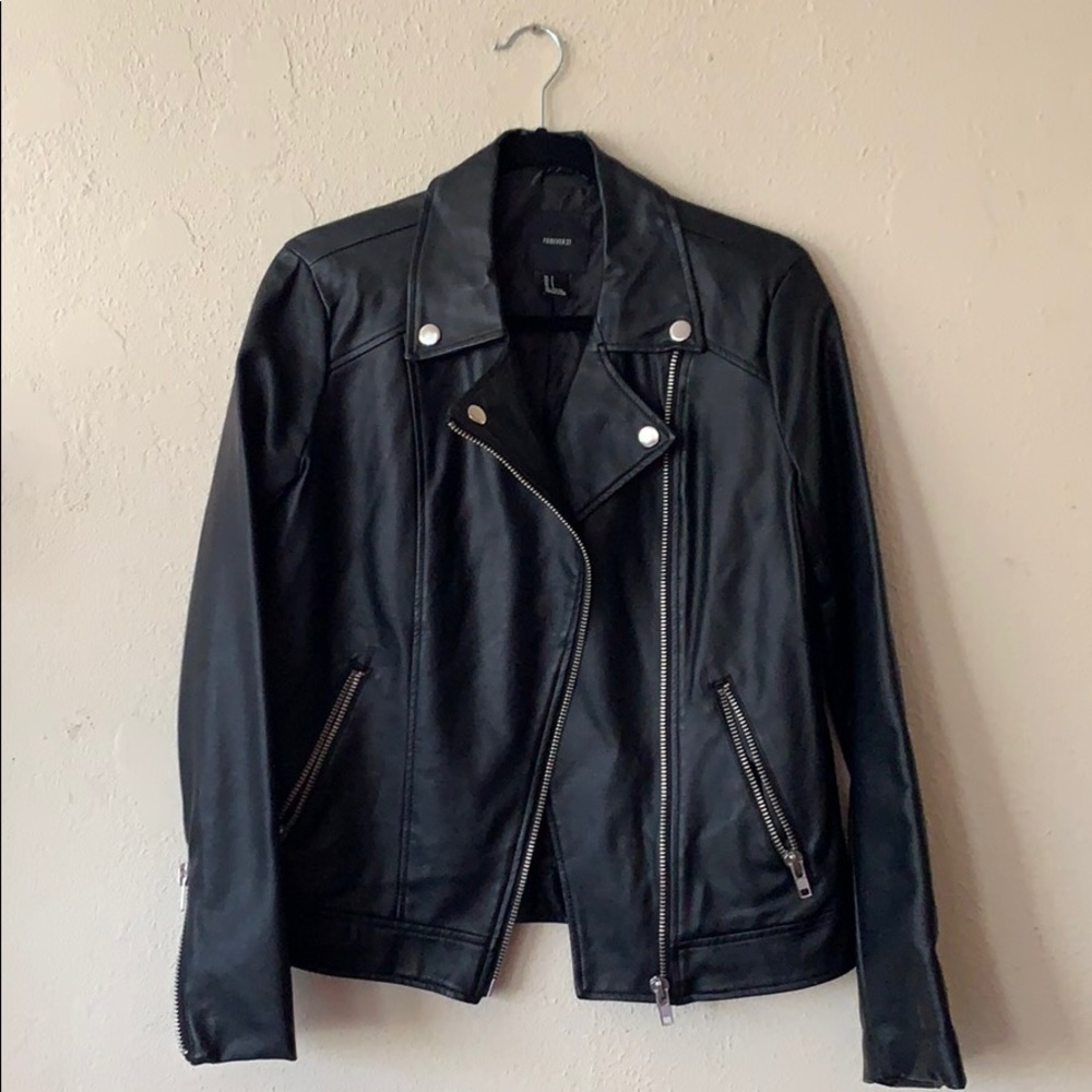 Black leather jacket